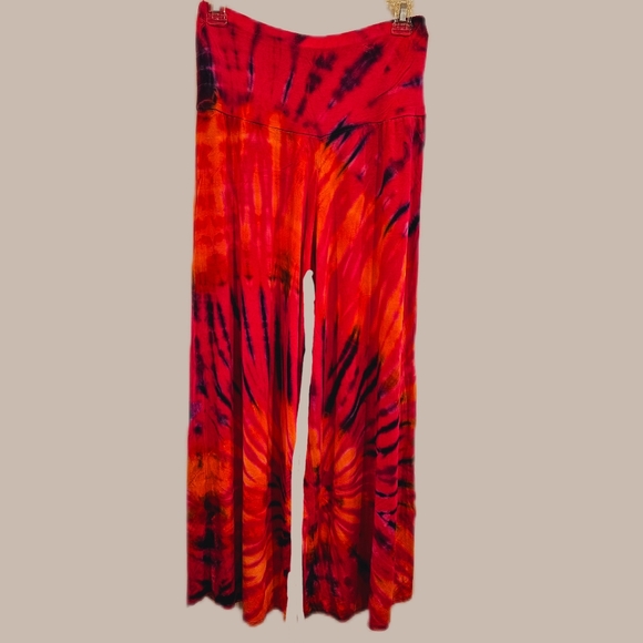 TIE DYE HW Palazzo Stretchy Rayon Pants *8 Colors Avail.*-OS NEW - Picture 9 of 9